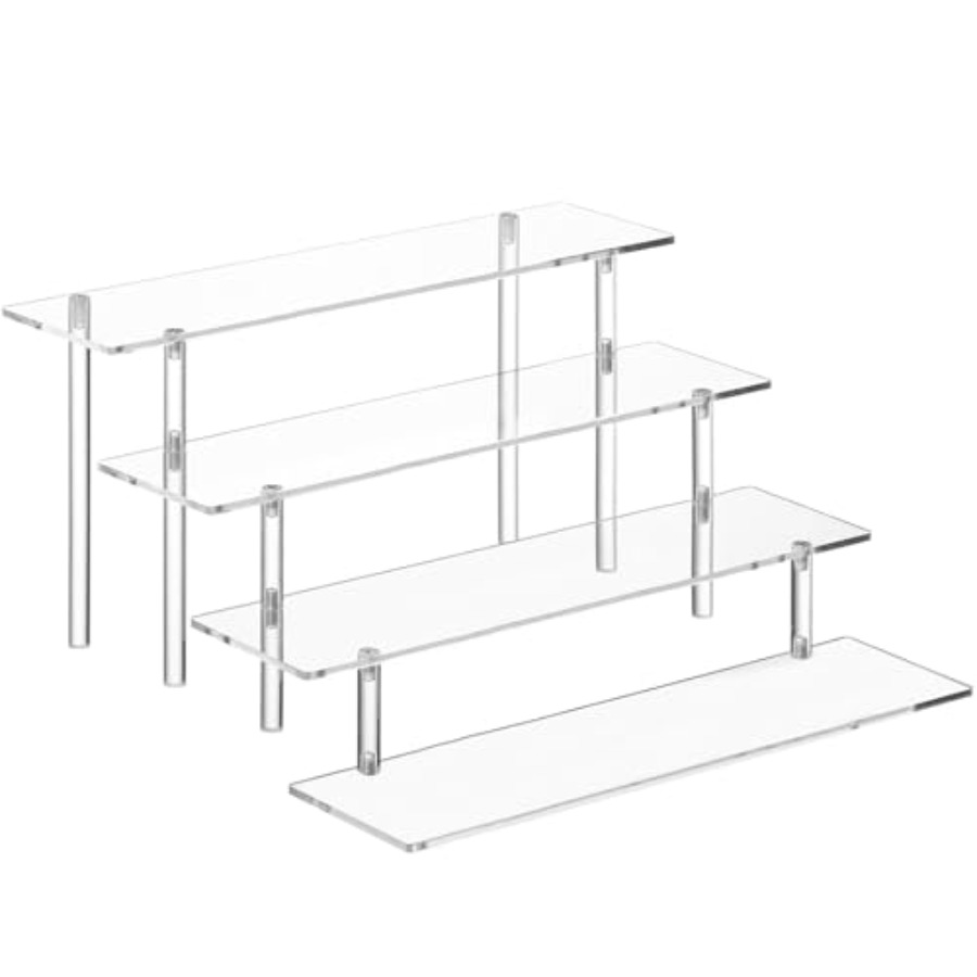 Perfume Fragrance Holder - ชั้นวางอะคริลิค 4 ชั้นสำหรับจัดเก็บน้ำหอม, ชั้นวางโชว์แบบใสสำหรับน้ำหอม, โคโลญจน์, เครื่องสำอาง,
