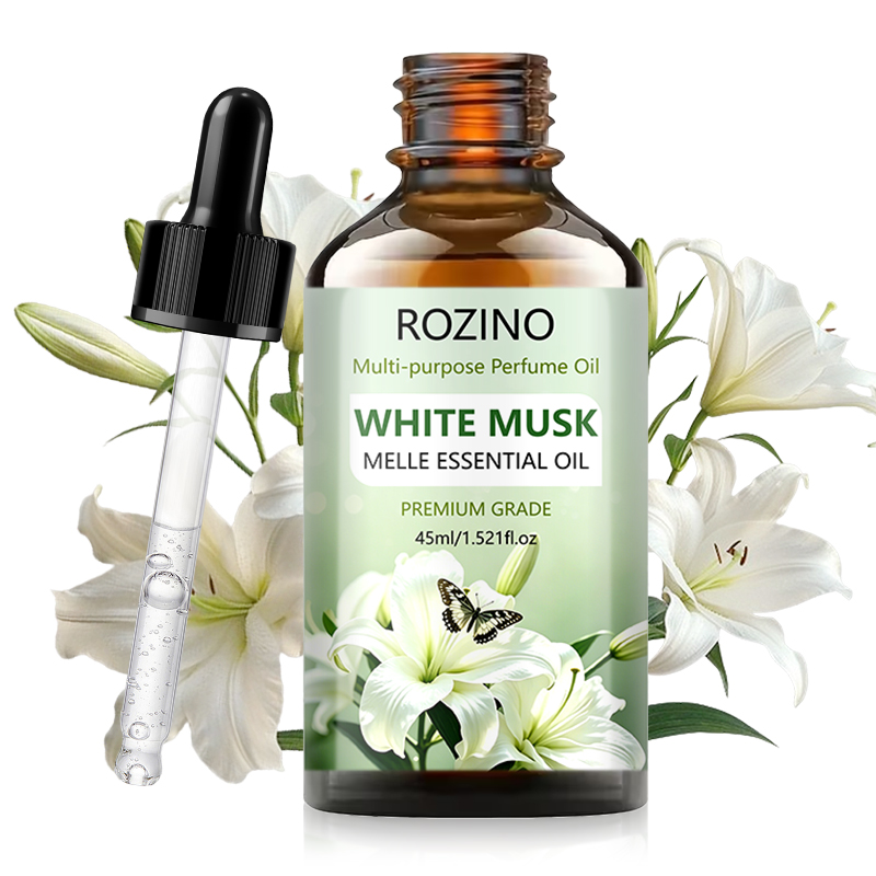 Musk White Oil - น้ำมันหอมระเหยไวท์มัสก์ระดับพรีเมียม, น้ำมันหอมระเหยอเนกประสงค์, น้ำมันหอมระเหยบำรุงผิวขั้นสูง, เหมาะสำหรับผิวหน้า, เล็บ, ผม,