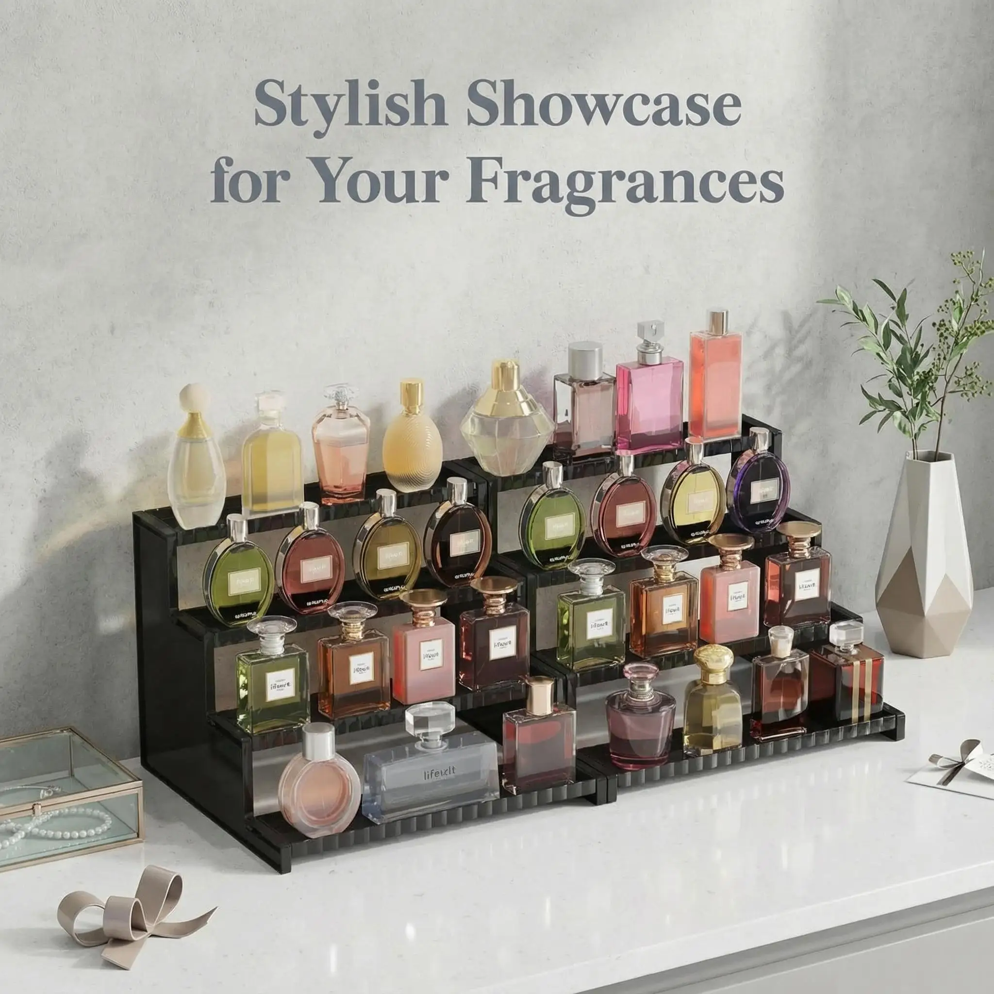 ชั้นวางของตกแต่ง 4 ชั้น สีดำ ข - Perfume Fragrance Holder บทวิจารณ์และราคา